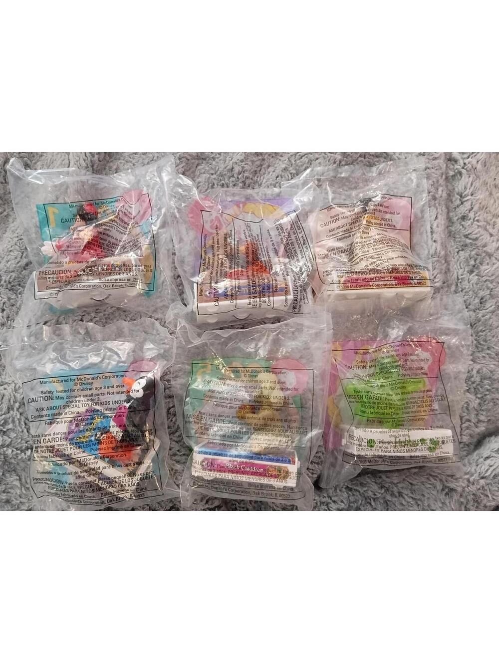 Complete Set of 6 Vintage 1998 DisneyVideo Favorites McDonald's Happy Meal Toys